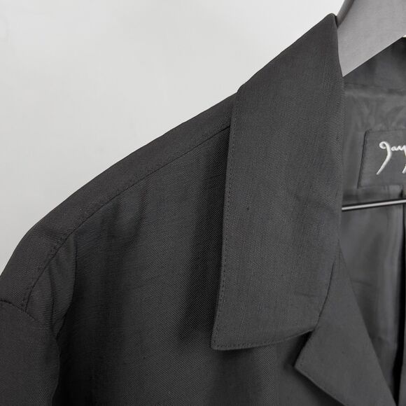 Vintage Jay Y. Ko Black Linen & Nylon Blend Lightweight 3-Button Blazer Medium - Picture 4 of 4